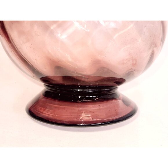 Hermanos Avalos Mexican art Glass Tall amethyst swirl Vase 16" - Picture 4 of 9